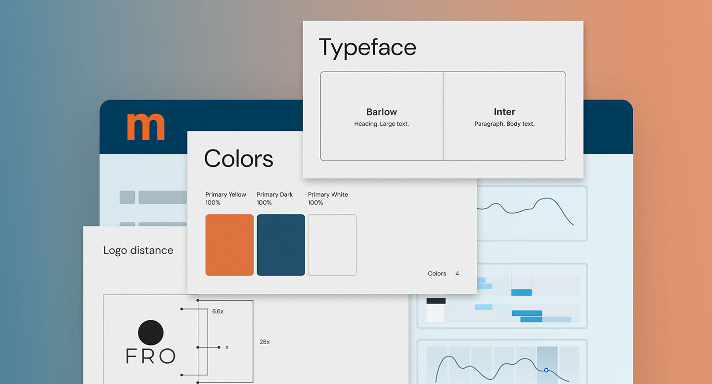 Markenrichtlinien mit Schriftart, Farbpalette und Logoabständen